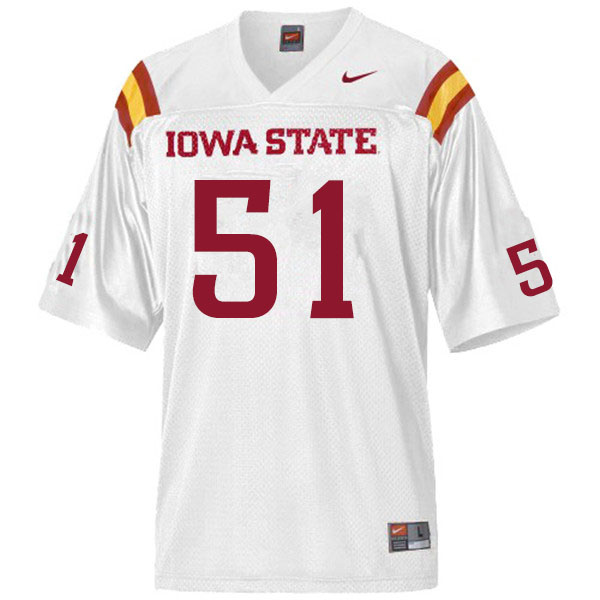 Iowa State Cyclones Men's #51 Stevo Klotz Nike NCAA Authentic White College Stitched Football Jersey VO42H82AB